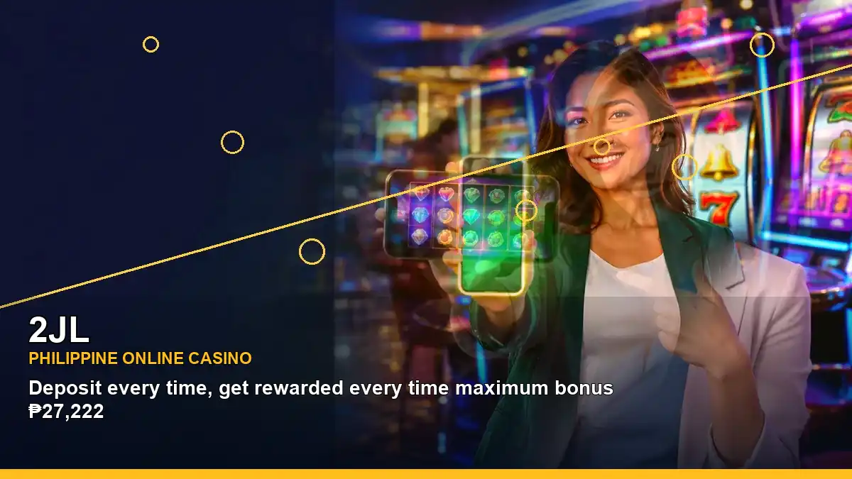 2JL coins casino cashback rewards in a right-framed scene for the 2JL brand search, casino access, games, account help and